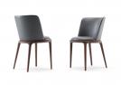 Sedia Joan in pelle nera - Outlet 